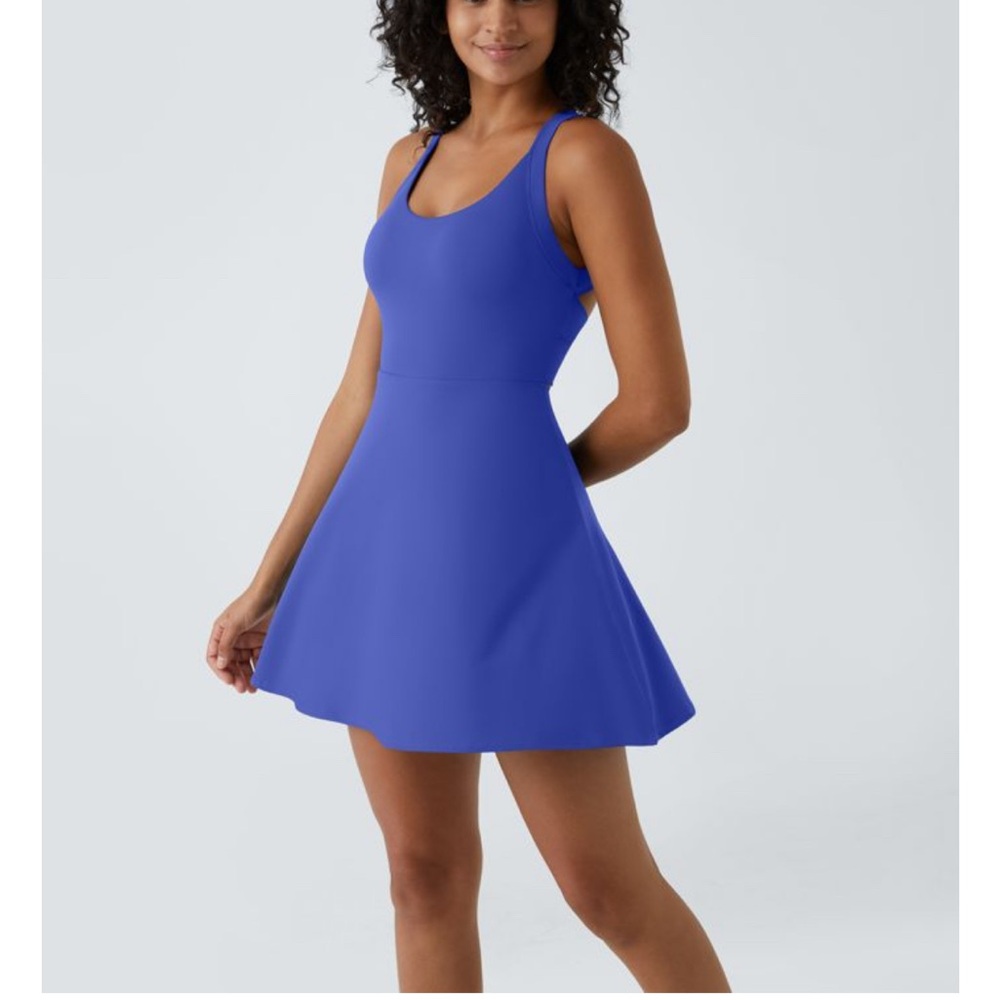Blue Halara Easy Peezy dress- NWOT- size Small